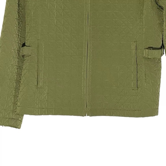 Gallery Olive Green Quilted Full Zip Jacket Pockets sz Large - Picture 5 of 12